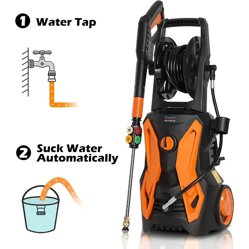 Electric Reel - 3500PSI Basınçlı Yıkama Makinesi için, 2.8GPM