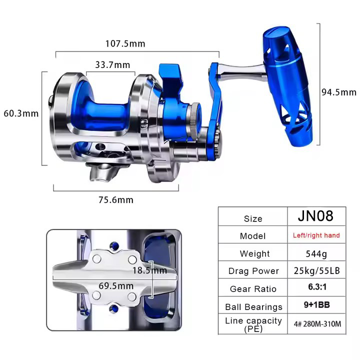 Tamamen Metal 9+1BB CNC Balıkç - Trolling Reel incelemesi ve fiyatı